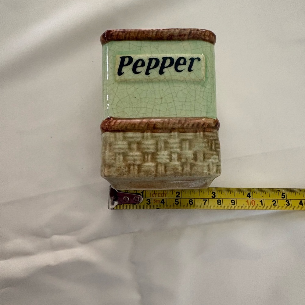 Vintage Japanese Green Ceramic Spice Canister Set - 4 Piece - Picture 10 of 10